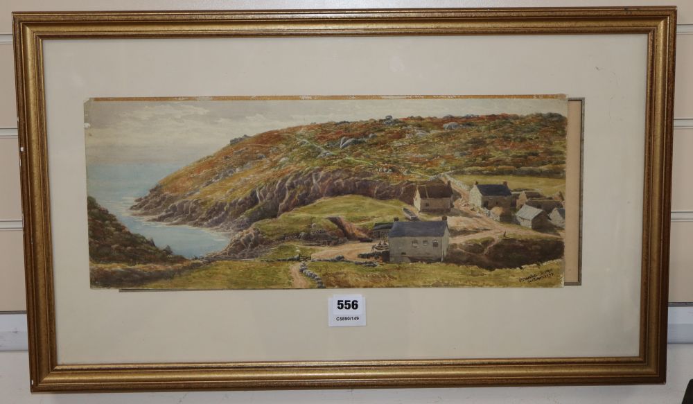P. Davison Danye, watercolour, Scottish coastal scene, signed and dated 1894, 20 x 49cm